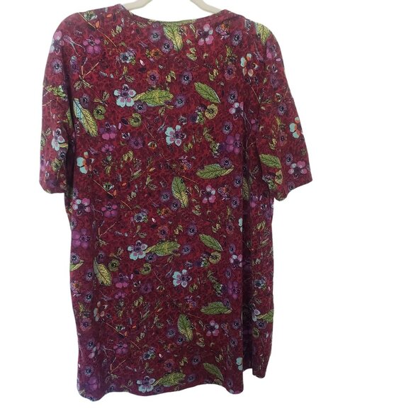 Lularoe Irma T Shirt Top Floral Leaf High Low Hemline Floral Size S - Picture 2 of 5